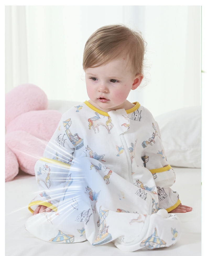 Ultra-Breathable Bamboo Baby Sleepsack with Removable Sleeves - Temperature Regulating (Summer/Spring), 7A Antimicrobial & Washable 150+ Times