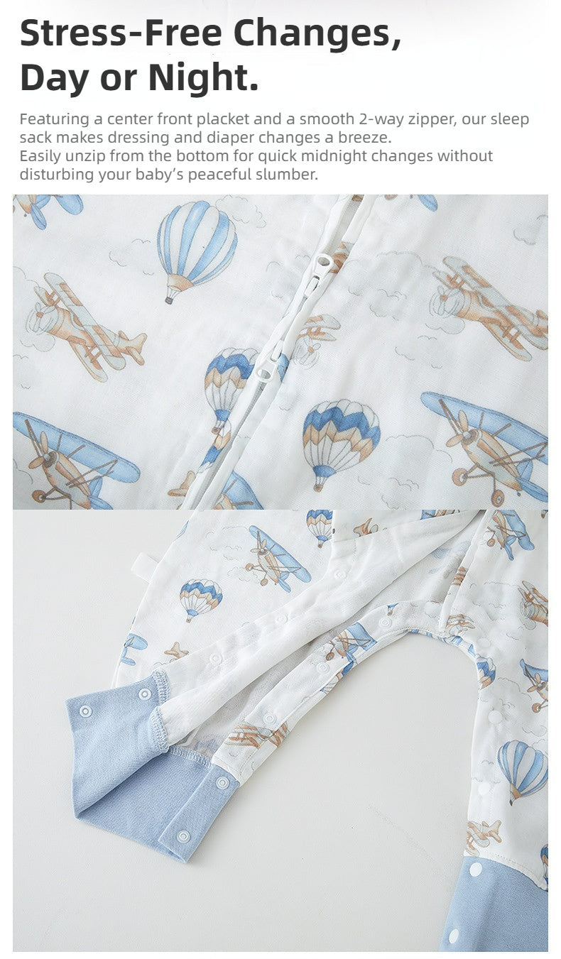 70% Bamboo 30% Cotton Baby Wearable Blanket | Detachable Sleeves | 3 Thickness Options for All Seasons