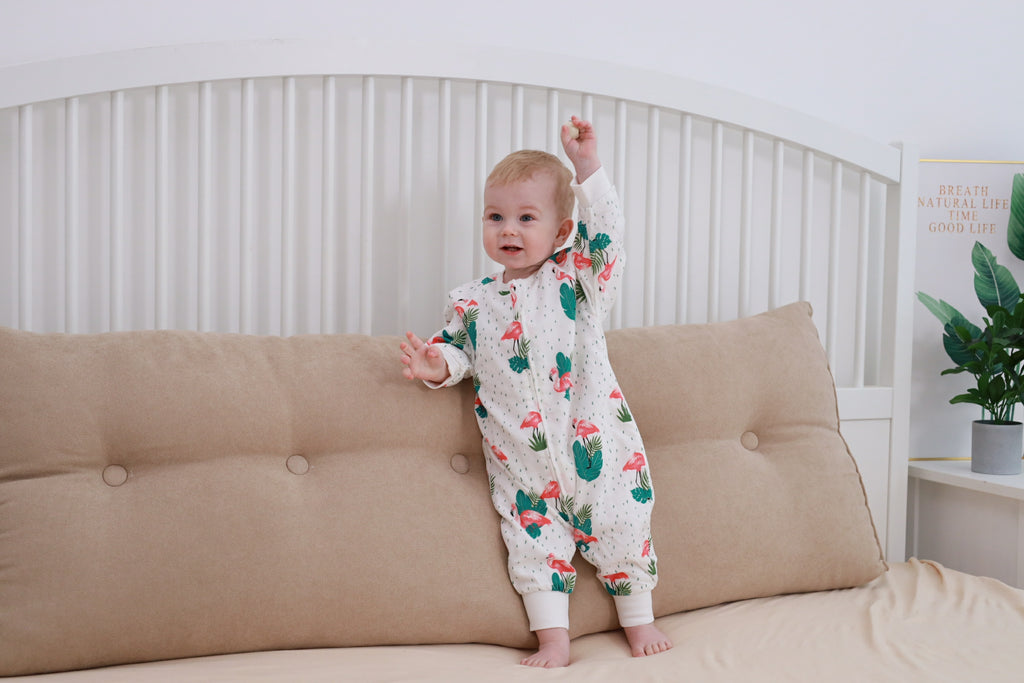 Bamfairy Bamboo Fiber Long Sleeve Split-Leg Sleep Sack - Breathable 2-Layer & 4-Layer Gauze Wearable Blanket for Babies & Toddlers