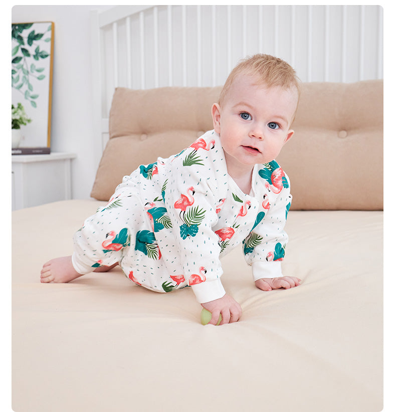 Bamfairy Bamboo Fiber Long Sleeve Split-Leg Sleep Sack - Breathable 2-Layer & 4-Layer Gauze Wearable Blanket for Babies & Toddlers