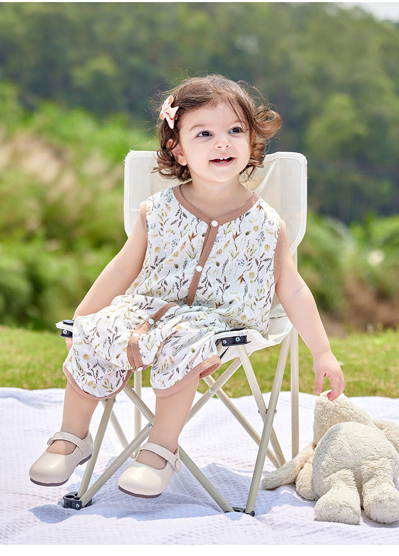 2-Layer Bamboo Cotton Baby Sleep Sack - Breathable Summer Wear, 7A Antibacterial & Oeko-Tex Certified (30-35°C)