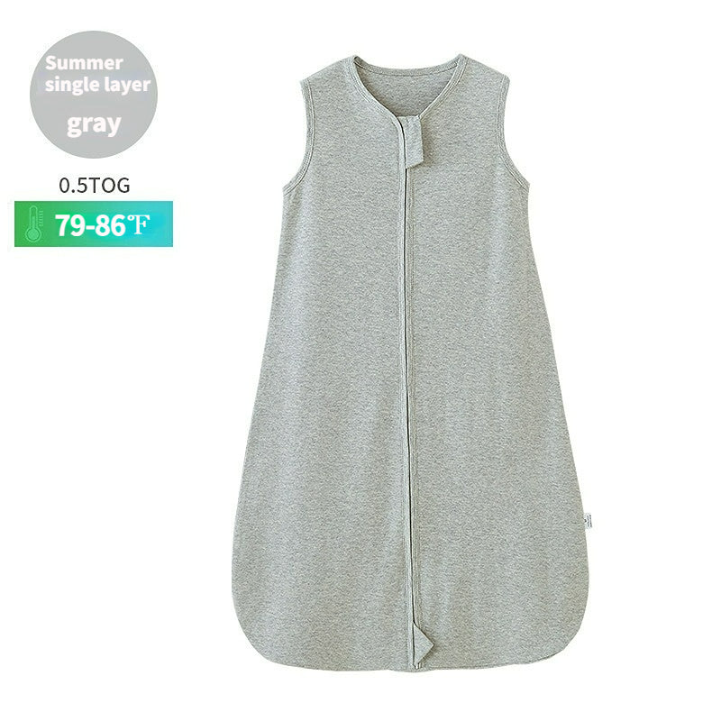 100% Cotton Summer Baby Sleep Sack | Sleeveless Wide-Bottom Hip-Healthy Swaddle Blanket