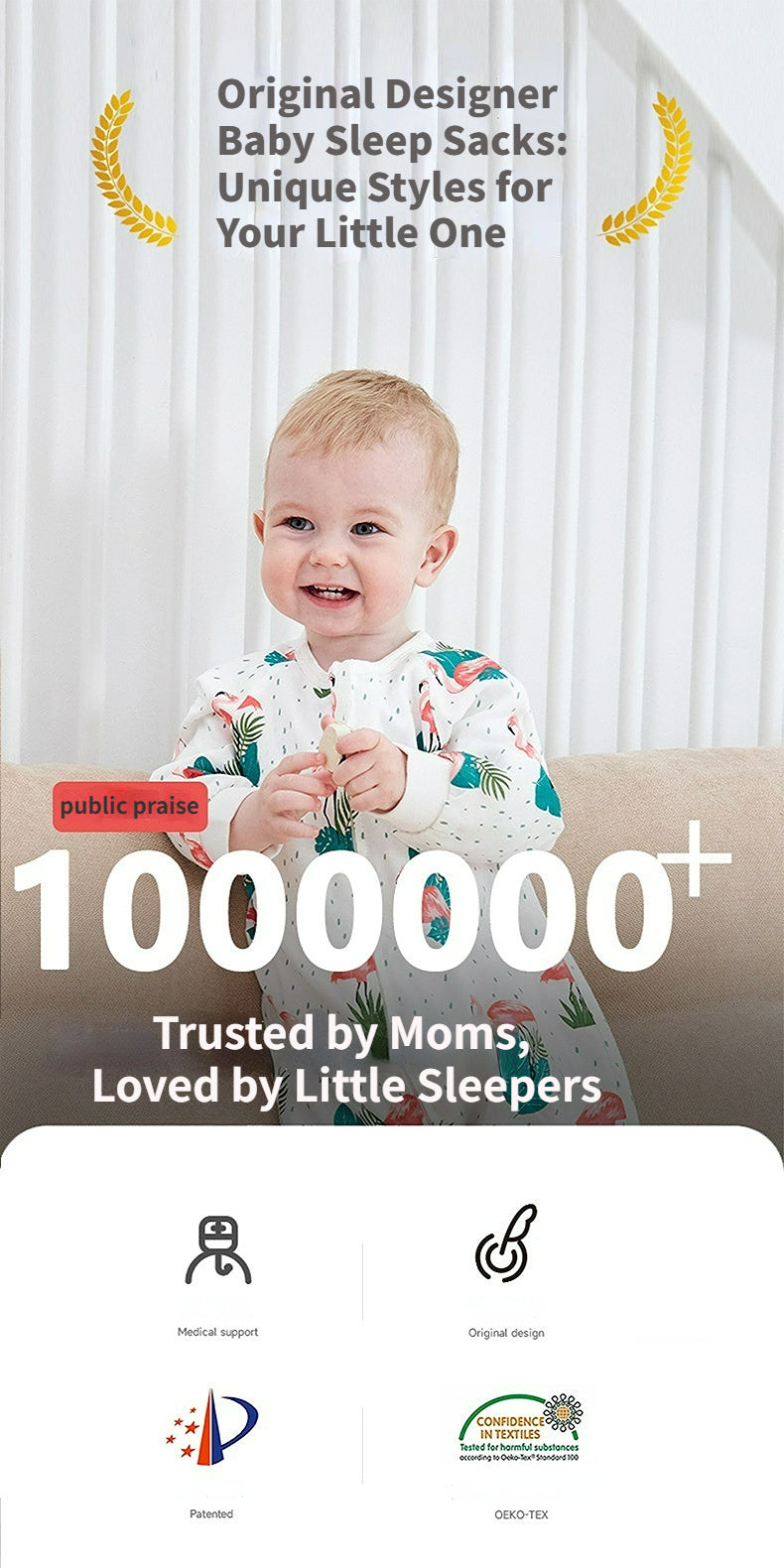 Bamfairy Bamboo Fiber Long Sleeve Split-Leg Sleep Sack - Breathable 2-Layer & 4-Layer Gauze Wearable Blanket for Babies & Toddlers