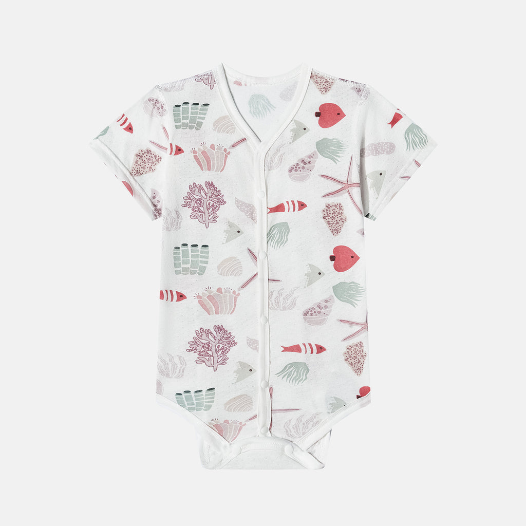 Bamfairy Bamboo Cotton Baby One-Piece Romper | Breathable Mesh-Pore Fabric | Anti-Heat Rash Summer Jumpsuit
