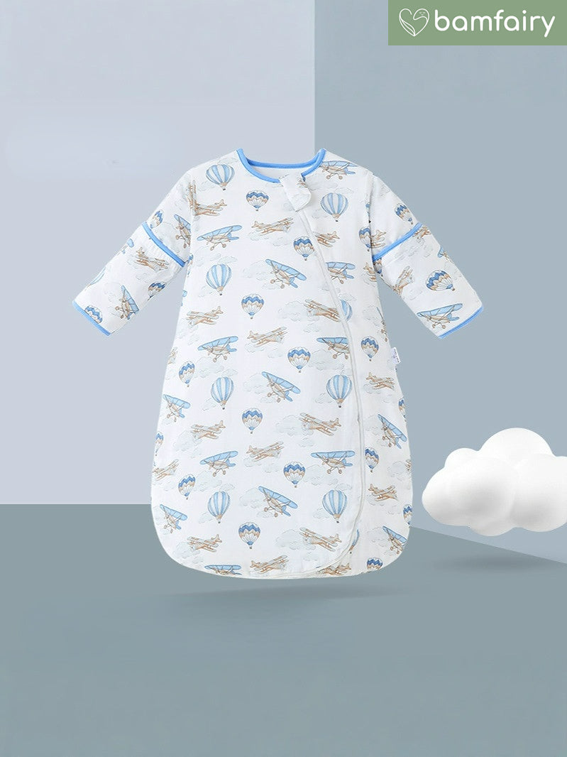 Ultra-Breathable Bamboo Baby Sleepsack with Removable Sleeves - Temperature Regulating (Summer/Spring), 7A Antimicrobial & Washable 150+ Times