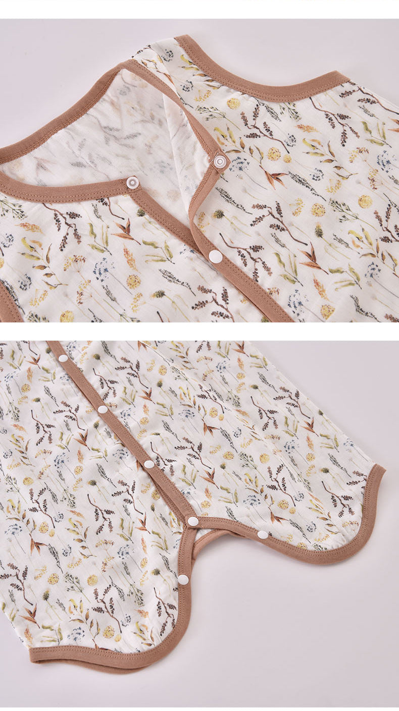 2-Layer Bamboo Cotton Baby Sleep Sack - Breathable Summer Wear, 7A Antibacterial & Oeko-Tex Certified (30-35°C)