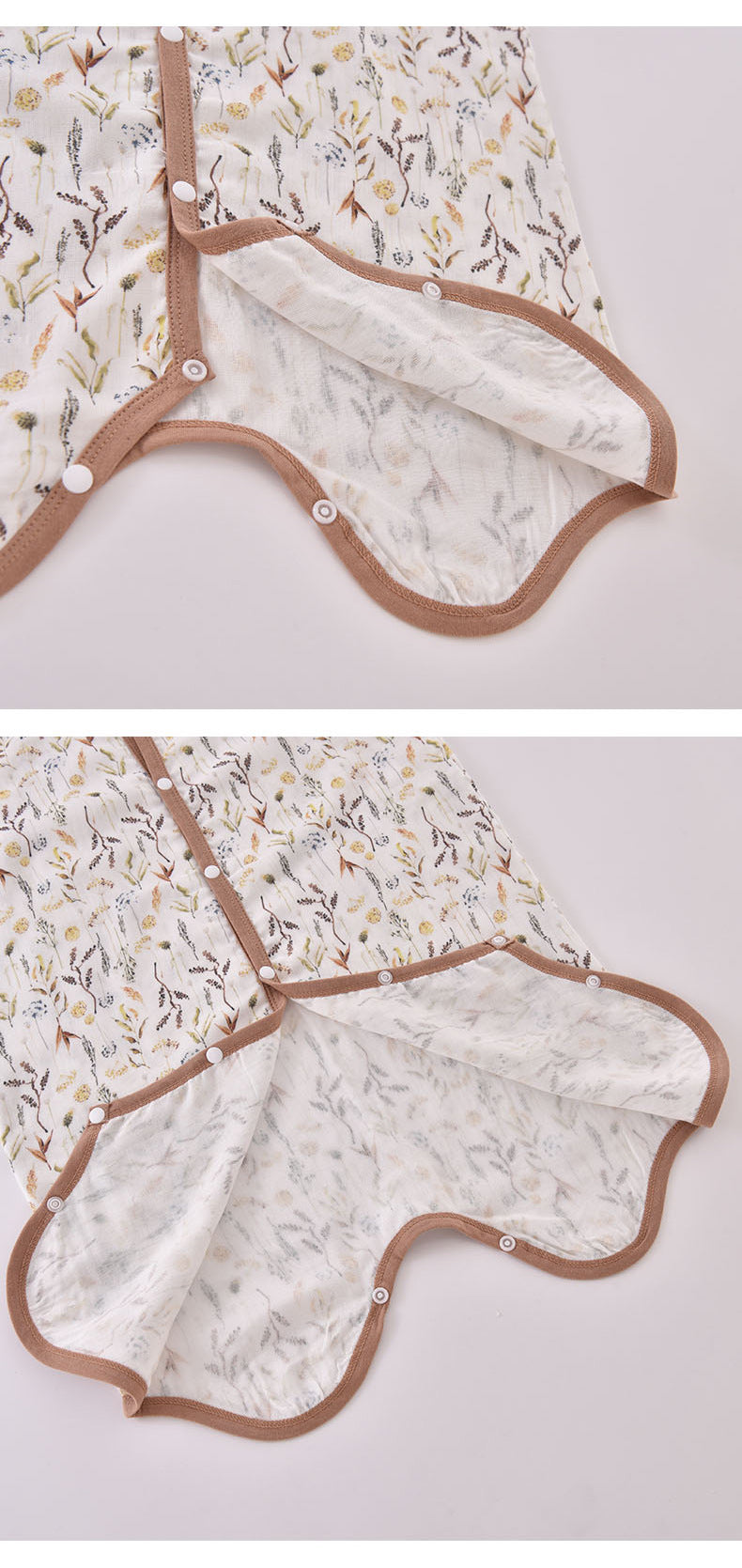 2-Layer Bamboo Cotton Baby Sleep Sack - Breathable Summer Wear, 7A Antibacterial & Oeko-Tex Certified (30-35°C)