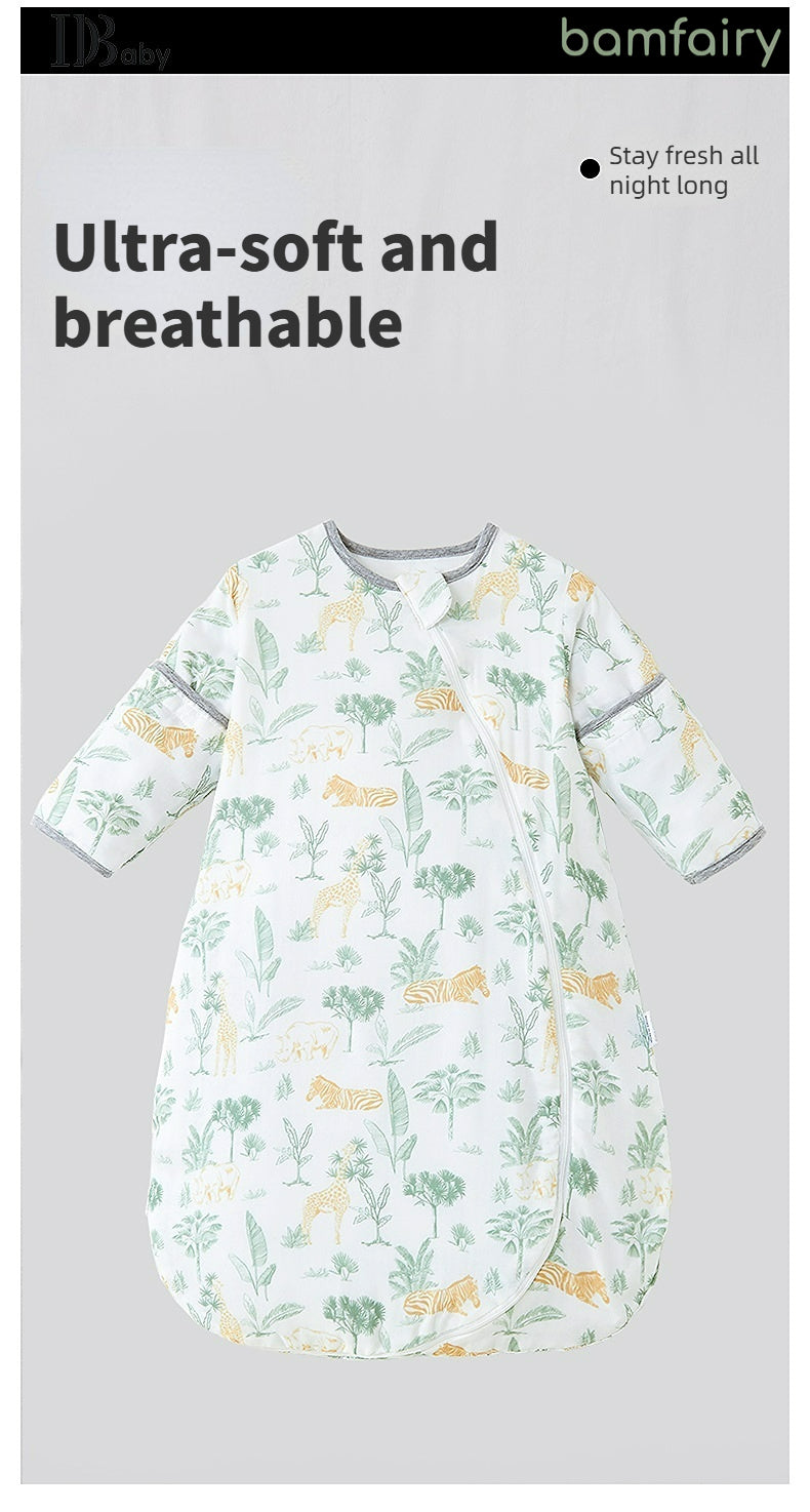 Ultra-Breathable Bamboo Baby Sleepsack with Removable Sleeves - Temperature Regulating (Summer/Spring), 7A Antimicrobial & Washable 150+ Times