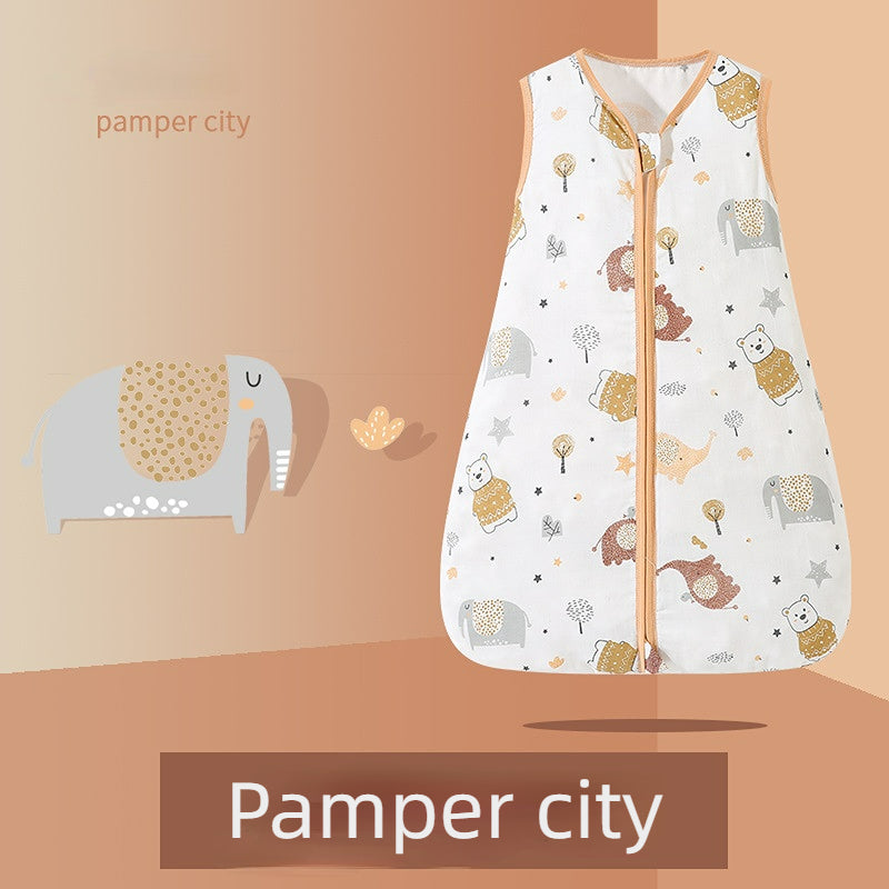 Bamfairy™ Ultra-Light Summer Baby Sleep Sack - Breathable Bamboo Muslin, 2-Way Zipper & Hip-Healthy Design (Sleeveless, 28°C+)