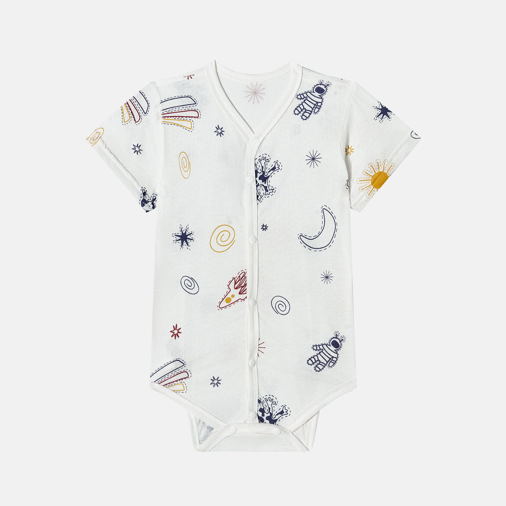 Bamfairy Bamboo Cotton Baby One-Piece Romper | Breathable Mesh-Pore Fabric | Anti-Heat Rash Summer Jumpsuit