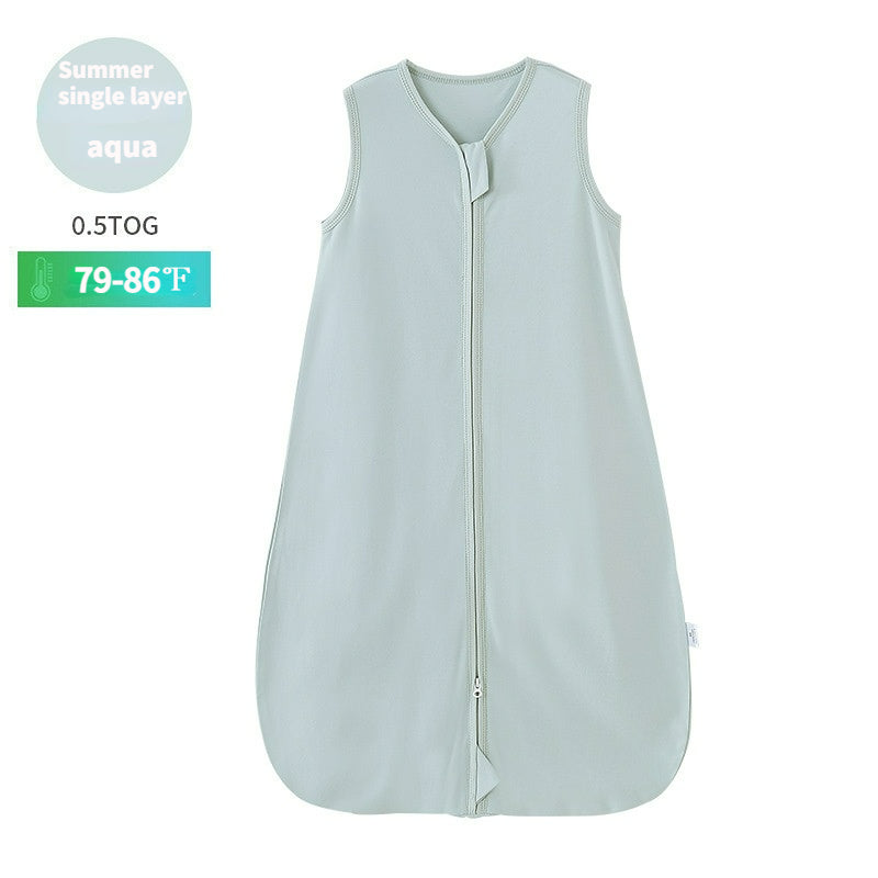 100% Cotton Summer Baby Sleep Sack | Sleeveless Wide-Bottom Hip-Healthy Swaddle Blanket