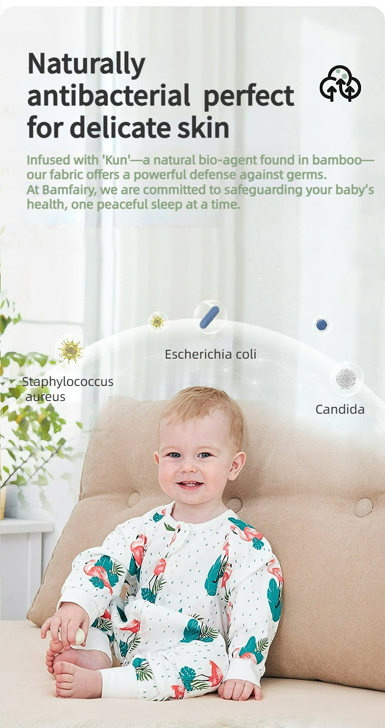 Bamfairy Bamboo Fiber Long Sleeve Split-Leg Sleep Sack - Breathable 2-Layer & 4-Layer Gauze Wearable Blanket for Babies & Toddlers