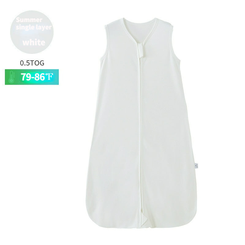 100% Cotton Summer Baby Sleep Sack | Sleeveless Wide-Bottom Hip-Healthy Swaddle Blanket