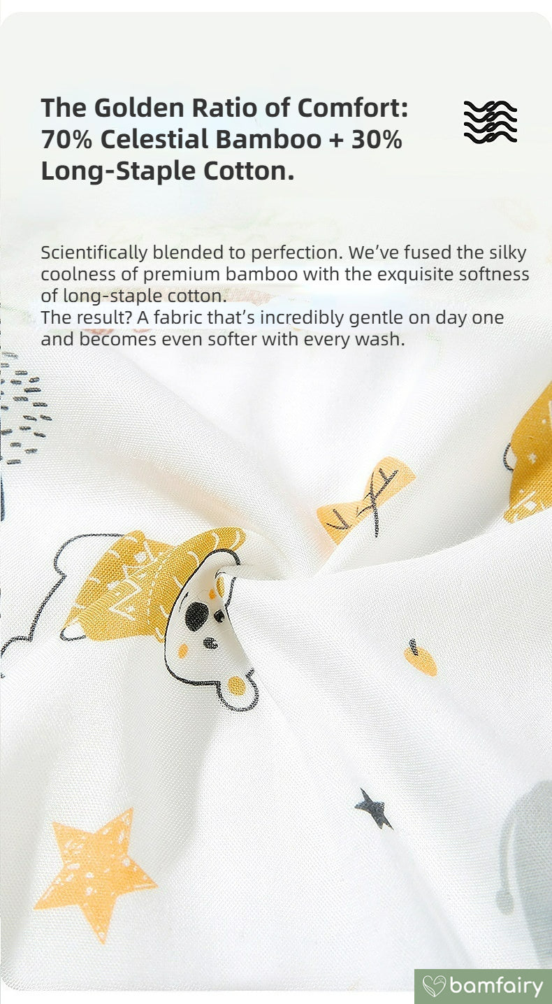 Bamfairy Bamboo Fiber Long Sleeve Split-Leg Sleep Sack - Breathable 2-Layer & 4-Layer Gauze Wearable Blanket for Babies & Toddlers
