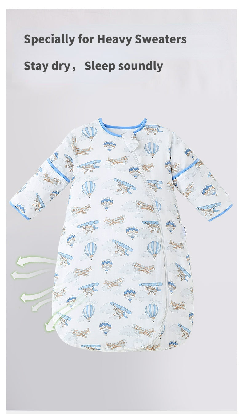 Ultra-Breathable Bamboo Baby Sleepsack with Removable Sleeves - Temperature Regulating (Summer/Spring), 7A Antimicrobial & Washable 150+ Times