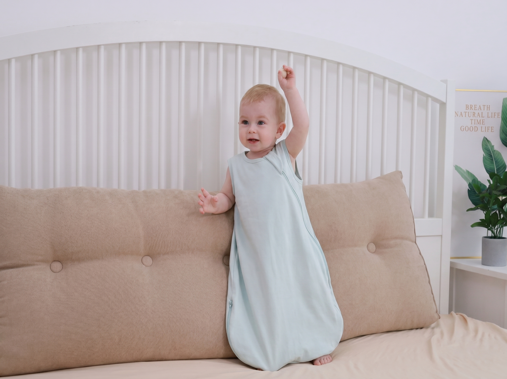 Ultra-Breathable Bamboo Cotton Baby Sleep Sack | Cool Sleeping Bag for Sweaty Babies, 0.5 TOG Solid Color Wearable Blanket
