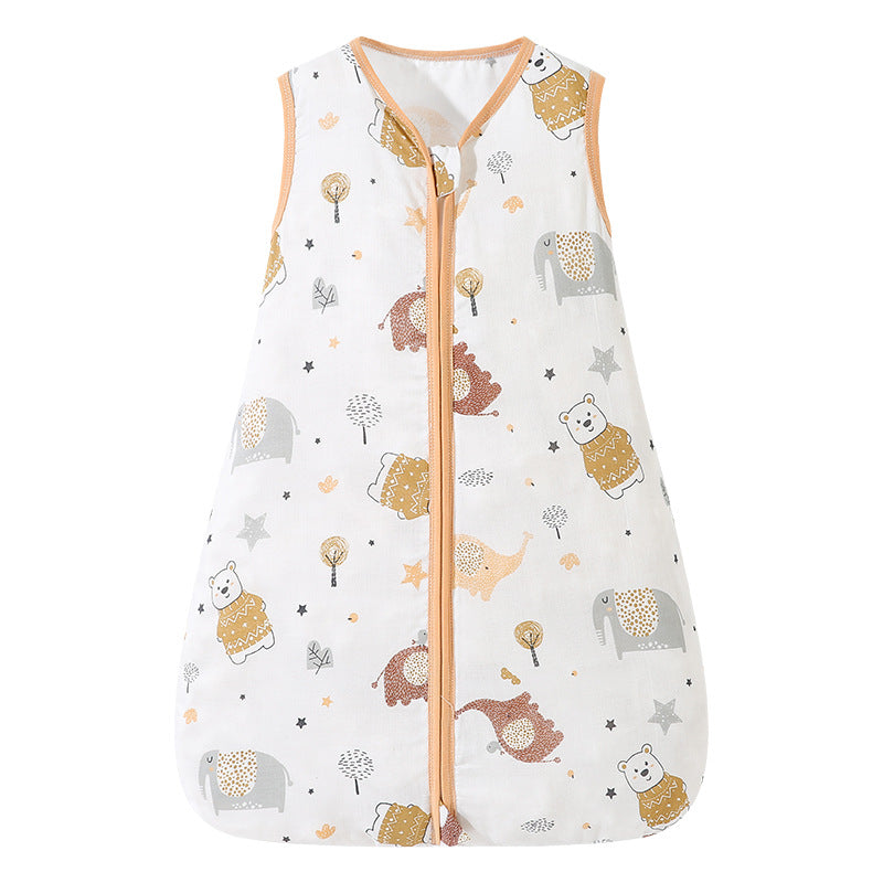 Bamfairy™ Ultra-Light Summer Baby Sleep Sack - Breathable Bamboo Muslin, 2-Way Zipper & Hip-Healthy Design (Sleeveless, 28°C+)