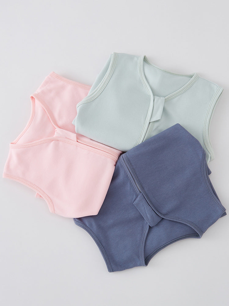 100% Cotton Summer Baby Sleep Sack | Sleeveless Wide-Bottom Hip-Healthy Swaddle Blanket