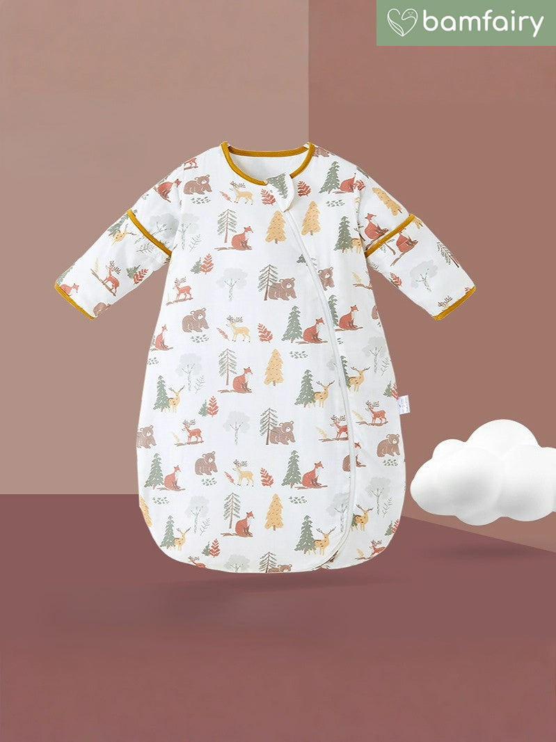 Ultra-Breathable Bamboo Baby Sleepsack with Removable Sleeves - Temperature Regulating (Summer/Spring), 7A Antimicrobial & Washable 150+ Times